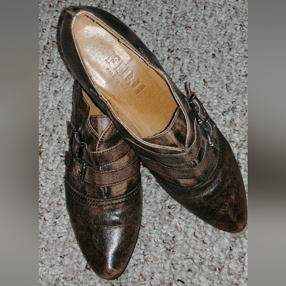 Fidji distressed bronze loafers